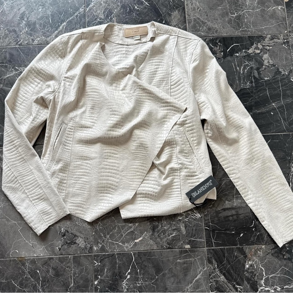 BlankNYC Faux Snake Skin Moto Jacket - Size L